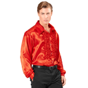 Chemise à jabot en satin 