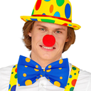 Maxi noeud papillon bleu de clown