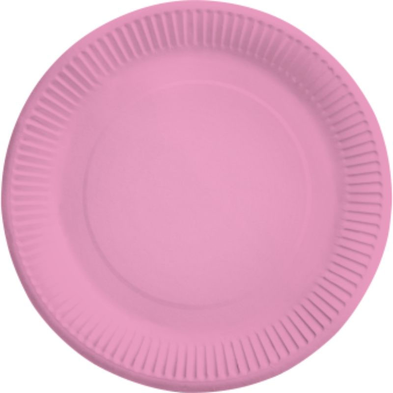 Assiettes en papier unicolore 23 cm, paquet de 8