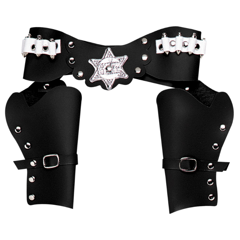 Double holster noir cowboy de luxe adulte