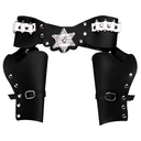 Double holster noir cowboy de luxe adulte