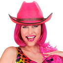 Chapeau Cowboy rose avec bande strass