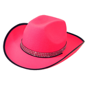 Chapeau Cowboy rose avec bande strass