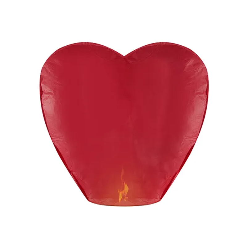 Lanterne volante cœur rouge 