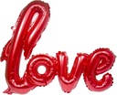 Ballon alu Love script rouge 70 x 60 cm