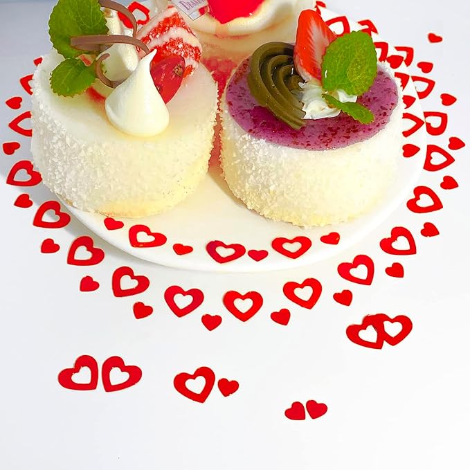 Confettis rouge métallique, sachet de 14g