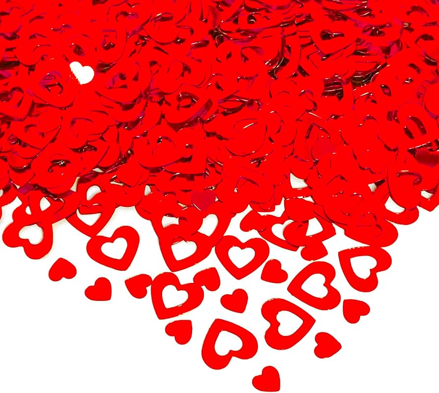 Confettis rouge métallique, sachet de 14g