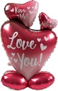 Ballon sur coussin trio de cœurs Love you 77 cm