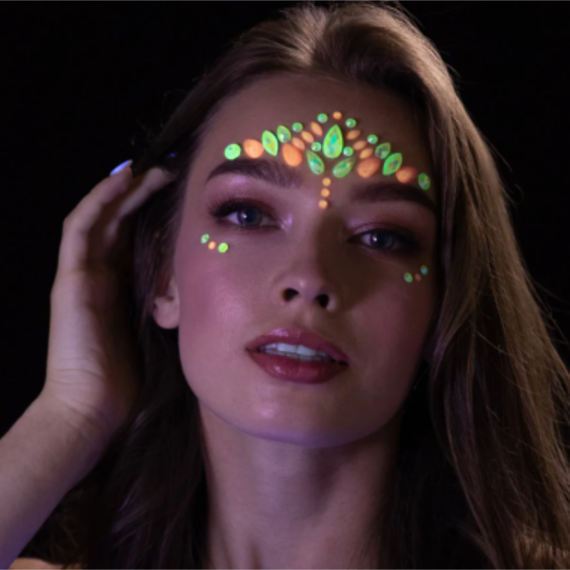 Bijoux de visage glow in the dark "Pink Flamingo" 