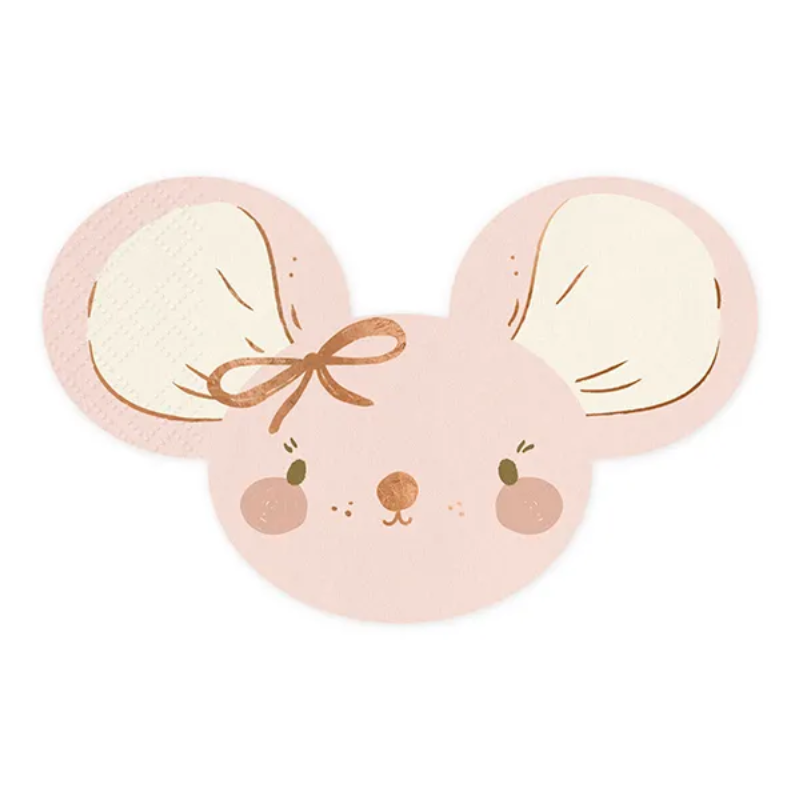 Serviettes Souris rose, paquet de 20