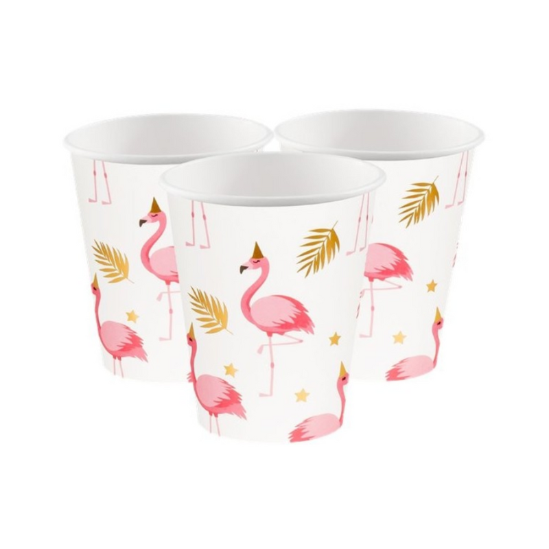 Gobelets Flamant rose, lot de 10