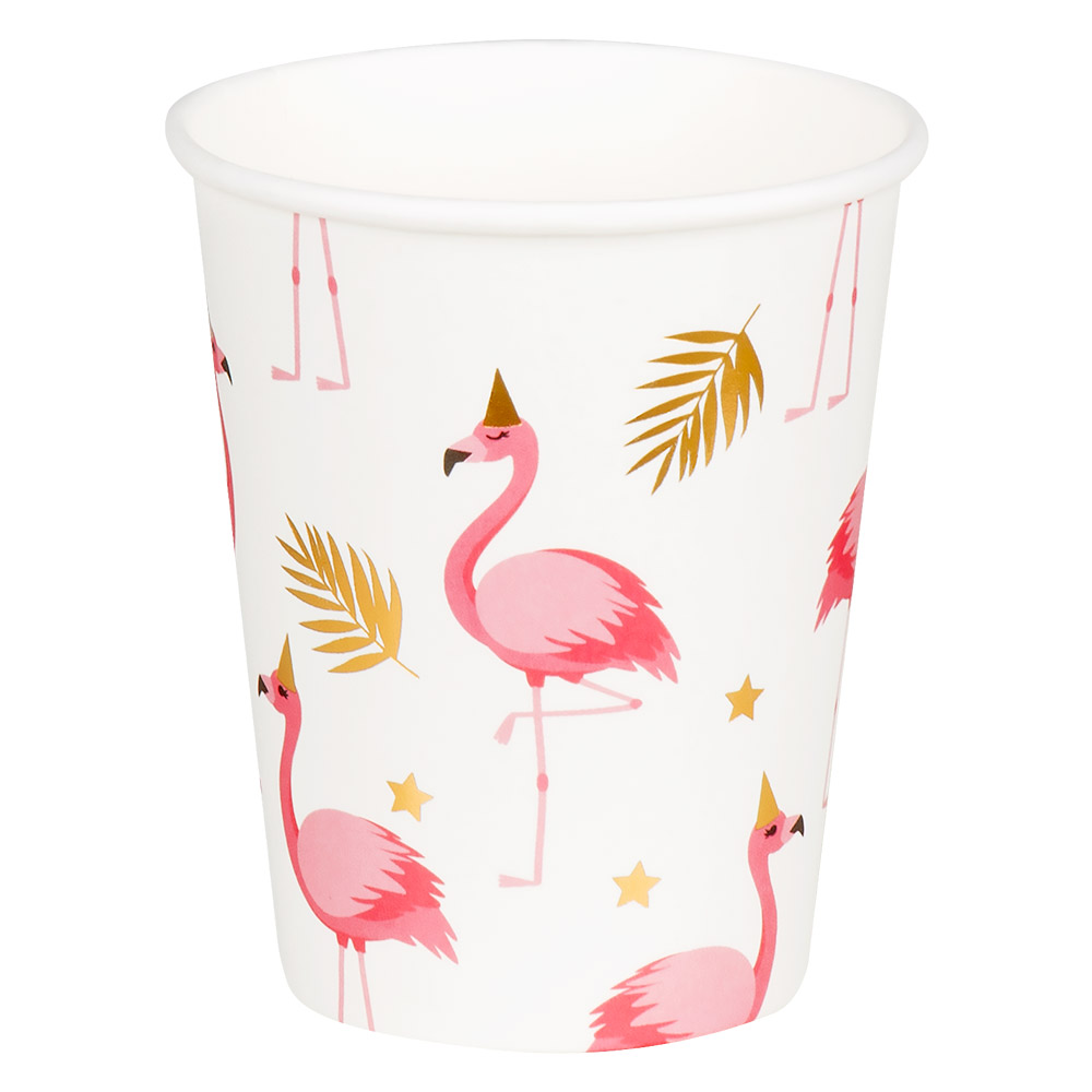 Gobelets Flamant rose, lot de 10
