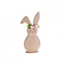 Décoration lapin en bois et fleurs