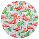 Assiette flamant rose en métal