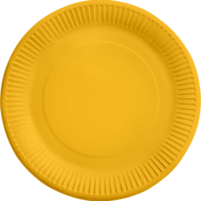 Assiettes en papier unicolore 23 cm, paquet de 8
