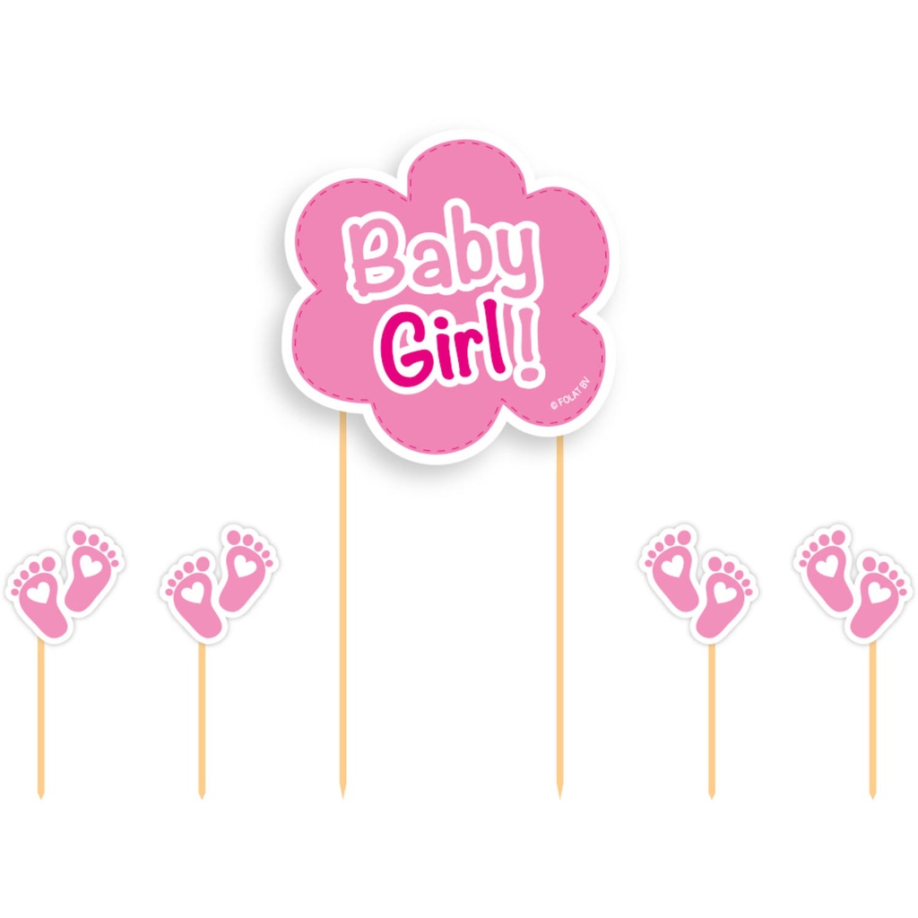 Cake toppers baby shower fille