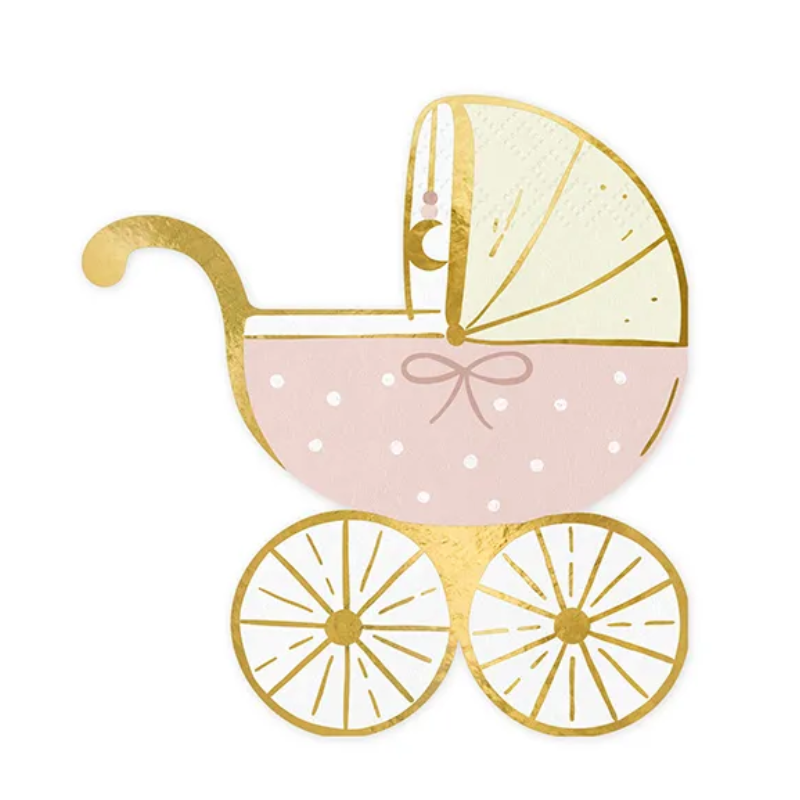 Serviettes poussette rose