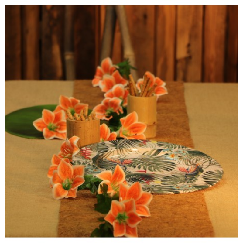 Assiette tropicale en métal