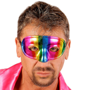 Masque loup arc-en-ciel