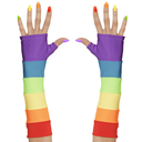 Mitaines arc-en-ciel satinées