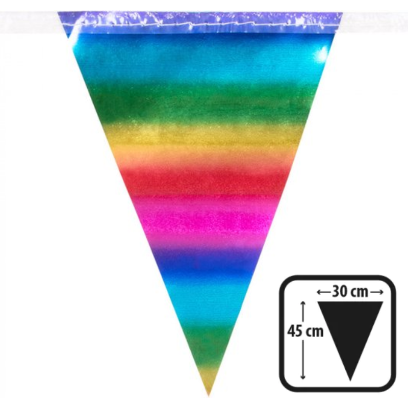 Guirlande de fanions arc-en-ciel géante