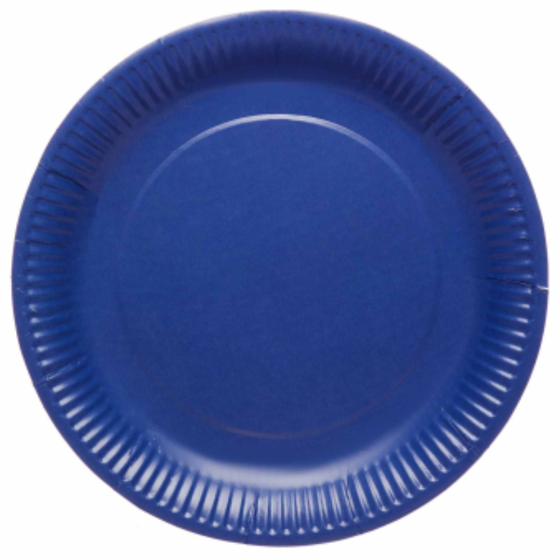 Assiettes en papier unicolore 23 cm, paquet de 8
