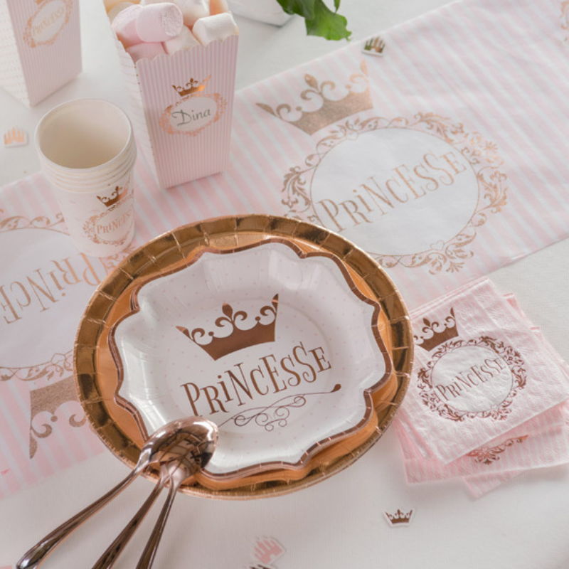 10 Assiettes Princesse rose gold