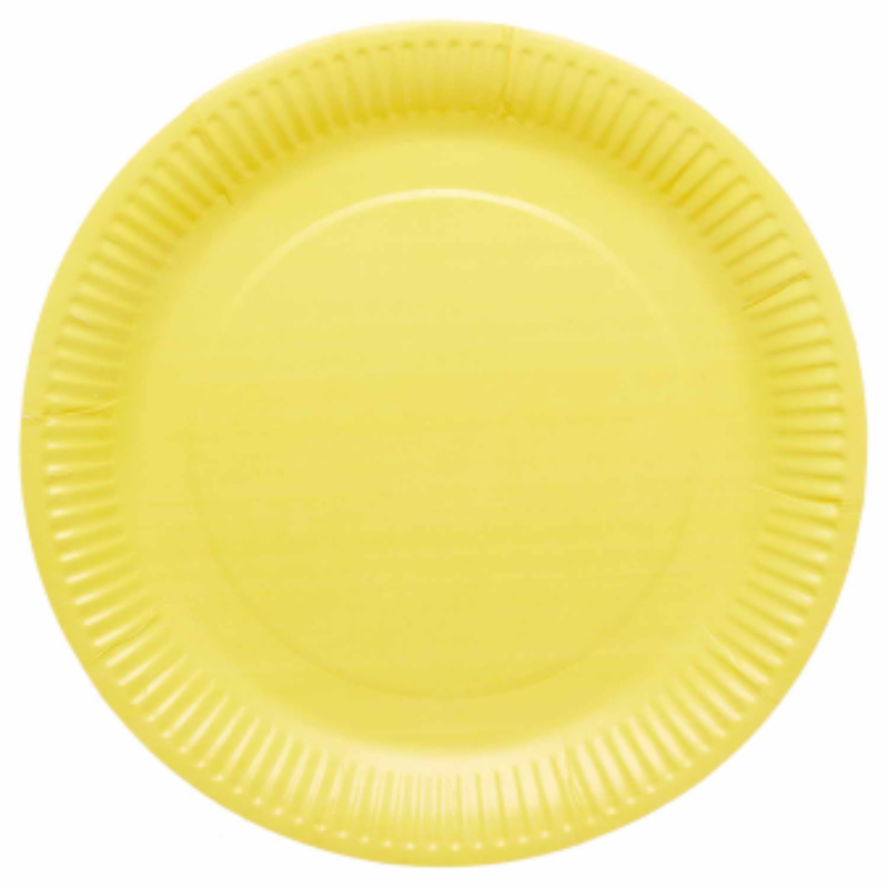 Assiettes en papier unicolore 23 cm, paquet de 8