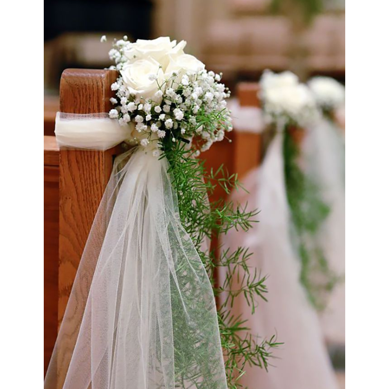 Rouleau de tulle blanc