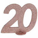 Centre de table 20 ans paillettes rose gold