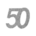 Confettis 50 ans paillettes argent
