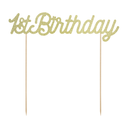 Cake topper "1st Birthday" paillettes or