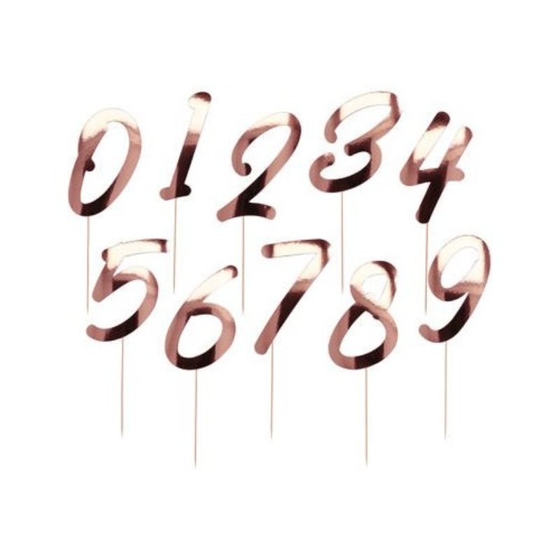 Cake toppers chiffres rose gold