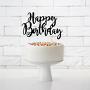 Cake topper "Happy Birthday" noir
