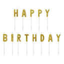 Bougies "Happy Birthday" paillettes or