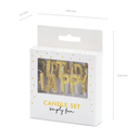 Bougies "Happy Birthday" paillettes or