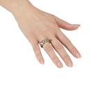 Bague de rocker argentée à pointes