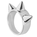 Bague de rocker argentée à pointes