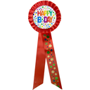 Cocarde "Happy Birthday" rouge