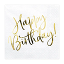 Serviettes de table "Happy Birthday" or