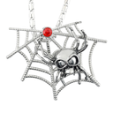 Collier toile d'araignée avec pierre rouge