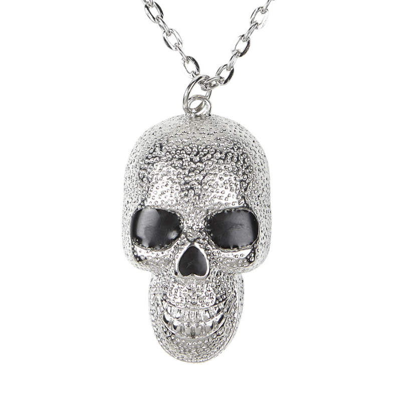 Collier crâne argent