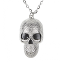 Collier crâne argent