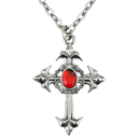 Collier gothique avec pierre rouge