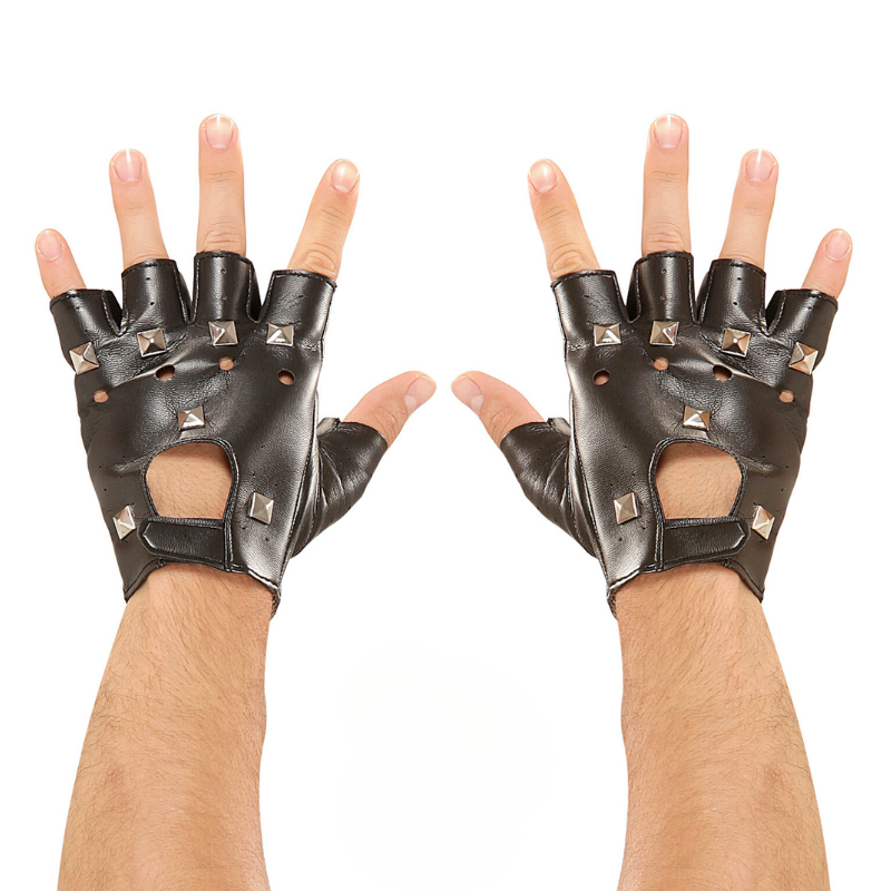 Mitaines Noires Cloutées