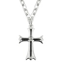 Collier croix gothique avec pierre
