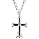 Collier croix gothique avec pierre