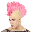 Perruque crête punk - 4 couleurs assorties