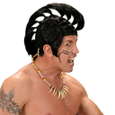 Perruque de mohawk / Punk noire 