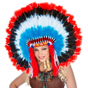 Coiffe de chef indien de luxe en plume 